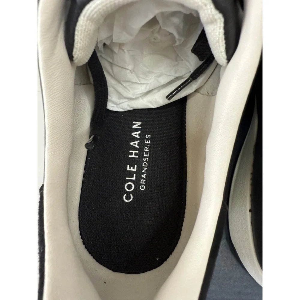 Cole Haan GrandPro Rally Court Sneakers Black Leather W02896 Womens Size 7 New